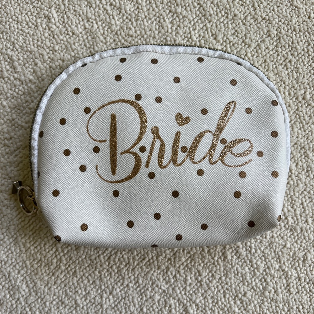 White and Gold Bride Pouch
